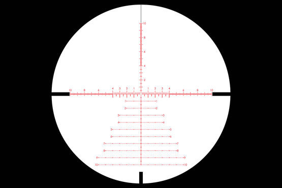 Vortex Razor HD Gen II 4.5-27x56mm precision rifle scope with EBR-7C MRAD Reticle, magnifieid view